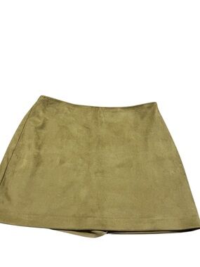 Abercrombie & Fitch Tan Suede Scarlett Mini Skort Boho Festival Size Medium Chic